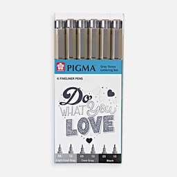 [SAKURA XSDK-G6B] SAKURA Pigma Micron Pen Grey Tone Lettering Set x 6