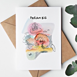 CHEZHEMDI Dino Postcard - Dream Big A6