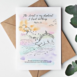 CHEZHEMDI Dino Postcard (The Promises Of God Collection) - The Lord Is My Shepherd A6