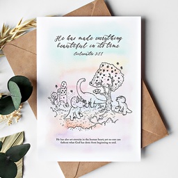 CHEZHEMDI Dino Postcard (The Promises Of God Collection) - Made Everything Beautiful A6