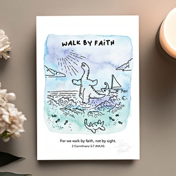 CHEZHEMDI Dino Postcard (The Promises Of God Collection) - Walk By Faith A6
