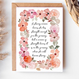 CHEZHEMDI Floral Postcard - A Strong Woman A6