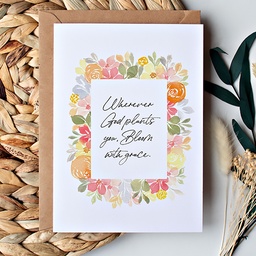 CHEZHEMDI Floral Postcard - Bloom With Grace A6