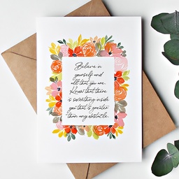 CHEZHEMDI Floral Postcard - Believe In Yourself A6