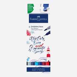 [FABER-CASTELL 164519] FABER-CASTELL Goldfaber Aqua Dual Marker Seaside Lettering Set x 6