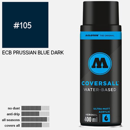 [MOLOTOW 358105] MOLOTOW Coversall Water-Based Spray Paint 400ml ECB Prussian Blue Dark