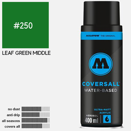 [MOLOTOW 358250] MOLOTOW Coversall Water-Based Spray Paint 400ml Leaf Green Middle