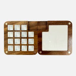 [OVJ 8888888870760] OVJ Walnut Folding Palette 15-Pan Walnut Color