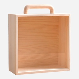 [OVJ 8888888870714] OVJ Diorama Pine Wood Box With Slide Cover 8cm x 20cm x 20cm