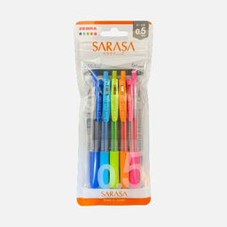 [ZEBRA JJ15-5C-N] ZEBRA Sarasa Clip Roller Pen 0.5mm Set A x 5