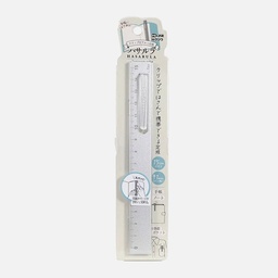 [HILINE XS07SV] HILINE Hasarura Clip-On Aluminium Ruler 15cm Silver