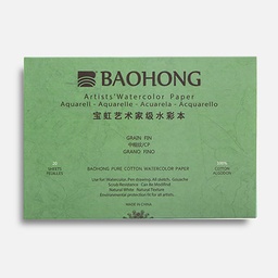[BAOHONG 6932525800428] BAOHONG Artist 100% Cotton Watercolor Paper Pad Cold Press 300gsm 31cm x 41cm x 20