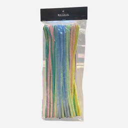 [OVJ 8888888879027] OVJ Chenille Stick 6mm x 300mm x 100 Macaron Pastel Colors