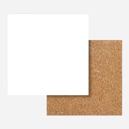 [OVJ 8888888871014] OVJ Ceramic Tile Coaster Matt White Square 10cm x 10cm (Cork Base Included)