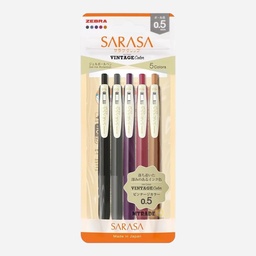 [ZEBRA JJ15-5C-VI2-N] ZEBRA Sarasa Clip Vintage Roller Pen 0.5mm Set 2 x 5