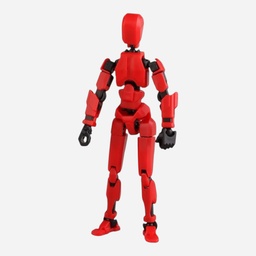 [OVJ 8888888871217] OVJ Stop Motion Plastic Action Figure Red (Assembly Guide Included)