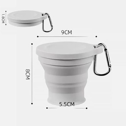 [OVJ 6935707800124] OVJ Silicone Folding Cup Key Chain 180ml Light Grey