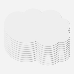 OVJ Creative White Card Cloud 220gsm 8cm x 15cm x 50
