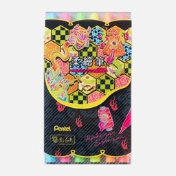 [PENTEL SES15C-6T4/S] PENTEL Fude Touch Brush Pen Fluorescent Set x 6