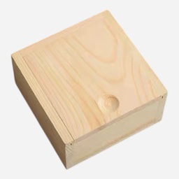 OVJ Pine Wooden Box With Slide Cover 5cm x 10cm x 10cm