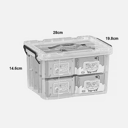 [OVJ 6974014703339] OVJ Plastic Storage Box (L)23cm x (W)15cm x (H)12cm (For A6 Papers)