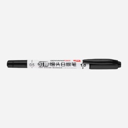 [OVJ 6931190766688] OVJ Dry Erase Marker Twin Tip 0.5mm/1.0mm Black