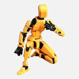 [OVJ 8888888871220] OVJ Stop Motion Plastic Action Figure Yellow (Assembly Guide Included)