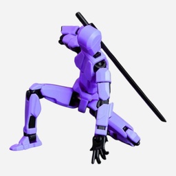 [OVJ 8888888871218] OVJ Stop Motion Plastic Action Figure Violet (Assembly Guide Included)