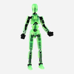 [OVJ 8888888871213] OVJ Stop Motion Plastic Action Figure Glow Green (Assembly Guide Included)
