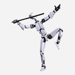 [OVJ 8888888871214] OVJ Stop Motion Plastic Action Figure Grey (Assembly Guide Included)