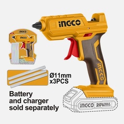 [INGCO CGGLI2001] INGCO CGGLI2001 Lithium-Ion Cordless Glue Gun 20V (Batteries & Charger Not Included)