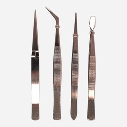[OVJ 6976957370340] OVJ Stainless Steel Tweezer 12cm Set x 4