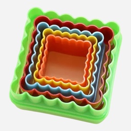 [OVJ 8888888834454] OVJ Plastic Clay Cutter Square Set x 5