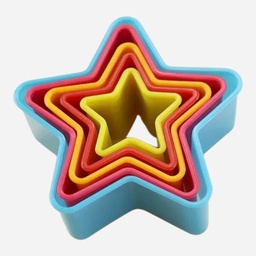 [OVJ 8888888834455] OVJ Plastic Clay Cutter Star Set x 5