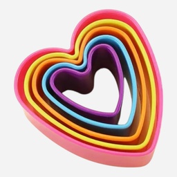 [OVJ 8888888834453] OVJ Plastic Clay Cutter Heart Set x 5
