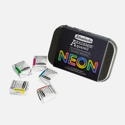 [SCHMINCKE 75792097] SCHMINCKE Akademie Watercolor 1/2 Pan Neon Set x 5