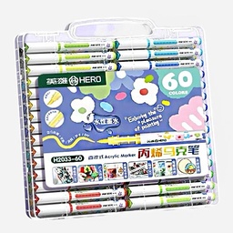 [HERO H2033-60] HERO Acrylic Paint Brush Marker Set x 60