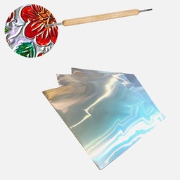 [OVJ 8888888873096] OVJ Embossing Foil 10cm x 10cm x 10 Silver