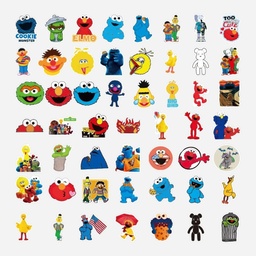 [OVJ 8888888877261] OVJ Waterproof Sticker Sesame Street x 100