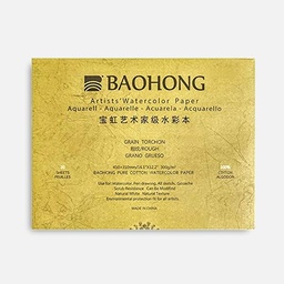[BAOHONG 6932525801173] BAOHONG Artist 100% Cotton Watercolor Paper Pad 300gsm Rough 15cm x 23cm x 20