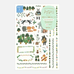[MIDORI 82672006] MIDORI Yuru Log Sticker Forest Animal x 2