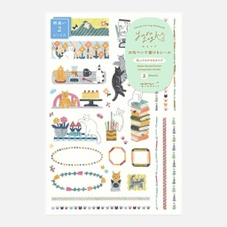 [MIDORI 82673006] MIDORI Yuru Log Sticker Cat x 2