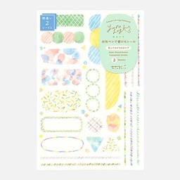 [MIDORI 82676006] MIDORI Yuru Log Sticker Watercolor x 2