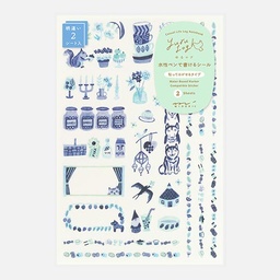 [MIDORI 82703006] MIDORI Yuru Log Sticker Blue Nordic x 2