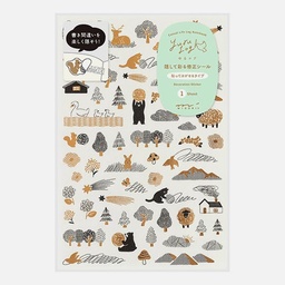 [MIDORI 82709006] MIDORI Yuru Log Sticker Camouflage Forest x 1