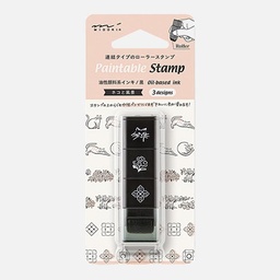 [MIDORI 35627006] MIDORI Paintable Stamp Roller Cat & Landscape