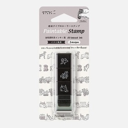 [MIDORI 35628006] MIDORI Paintable Stamp Roller Dog & Landscape