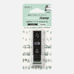 [MIDORI 35630006] MIDORI Paintable Stamp Roller Mountain View
