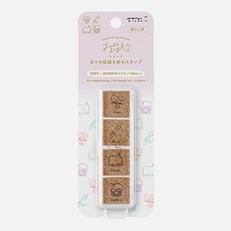[MIDORI 35617006] MIDORI Yuru Log Paintable Pre-inked Stamp Daily Life