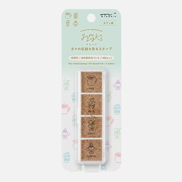 [MIDORI 35616006] MIDORI Yuru Log Paintable Pre-inked Stamp Cafe